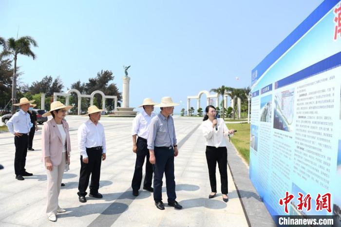 圖為蔡達(dá)峰一行了解北海銀灘景區(qū)改造提升工程情況。　林浩 攝