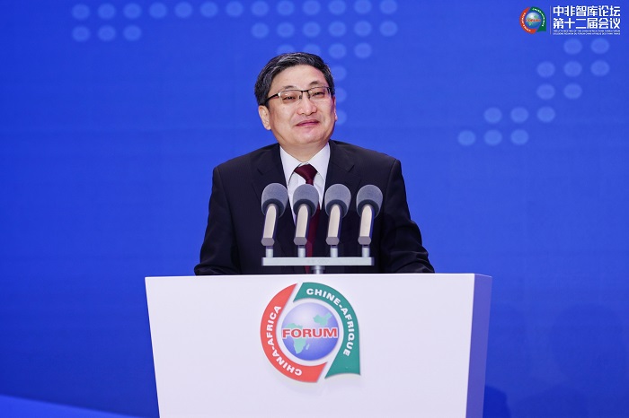 中國(guó)政府非洲事務(wù)特別代表劉豫錫在中非智庫(kù)論壇第十二屆會(huì)議開(kāi)幕式上發(fā)表致辭。主辦方供圖