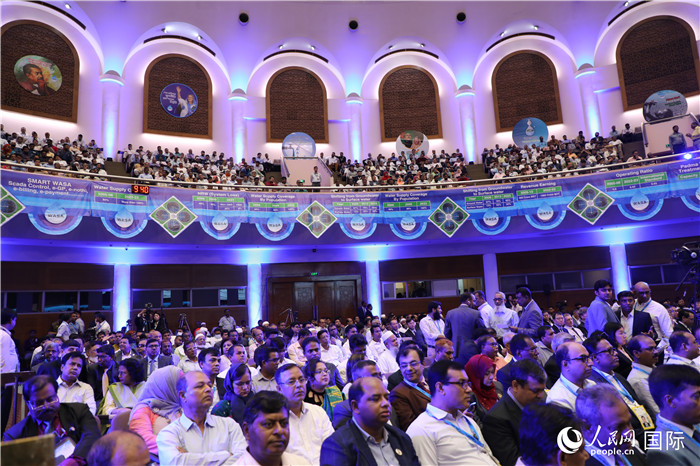 7月13日，達(dá)舍爾甘地污水處理廠項(xiàng)目竣工典禮舉行。人民網(wǎng)記者 孫廣勇攝