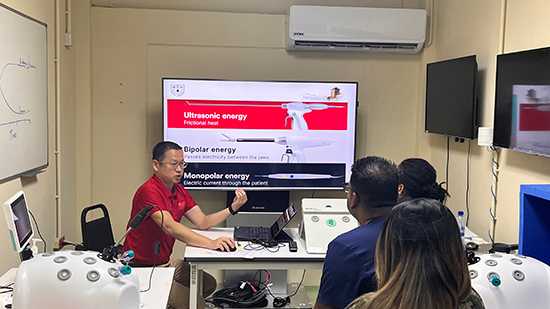 培訓(xùn)現(xiàn)場。第18期援圭亞那醫(yī)療隊供圖