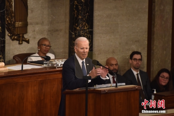 當(dāng)?shù)貢r間2月7日晚，美國總統(tǒng)拜登在國會發(fā)表其任內(nèi)第二次國情咨文演講。圖/<a target='_blank' href='/' _fcksavedurl='/'><p  align=