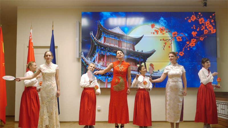 白俄羅斯國立大學孔子學院的中秋晚會。受訪者供圖