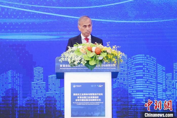 聯(lián)合國駐華協(xié)調員常啟德發(fā)表演講。