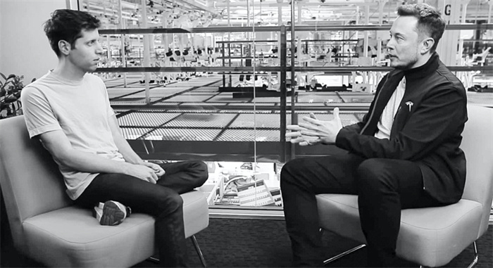 奧特曼與馬斯克的對(duì)談。圖源：視頻截圖