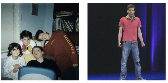 左為童年奧特曼與兄弟姐妹的合影。右為23歲時(shí)的奧特曼。圖源：Youtube