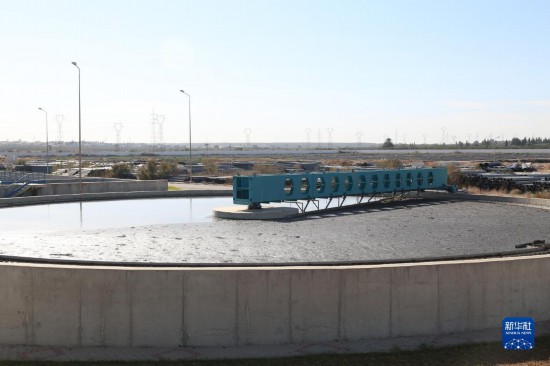 這是11月28日在突尼斯蘇塞市拍攝的中企承接建造的哈姆敦污水處理站一角。新華社記者 黃靈 攝