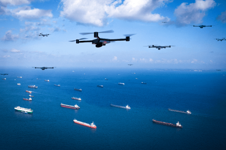 圖為智能無人系統(tǒng)未來在海洋上的模擬應(yīng)用場(chǎng)景。挑戰(zhàn)賽主辦方供圖