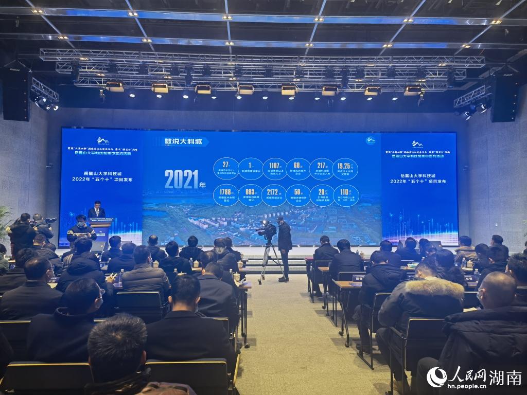 大科城管委會主任羅予武發(fā)布“五個十”項目。人民網(wǎng) 匡瀅攝