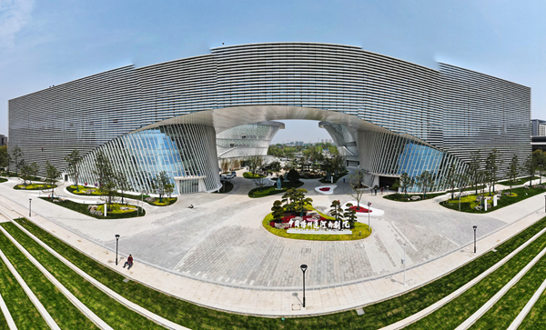 航拍揚州運河大劇院。孟德龍攝