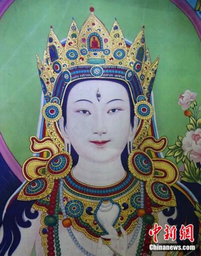 安多強(qiáng)巴繪制的《度母》唐卡。<a target='_blank' href='/'><p  align=