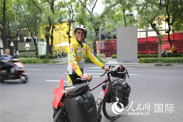 摩洛哥自行車運(yùn)動員卡里姆·穆斯塔。人民網(wǎng)記者 翟轉(zhuǎn)麗攝