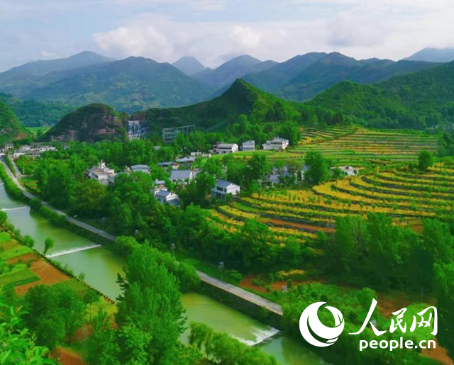 陜西商洛漫川關(guān)鎮(zhèn)民宿群。人民網(wǎng) 王麗攝