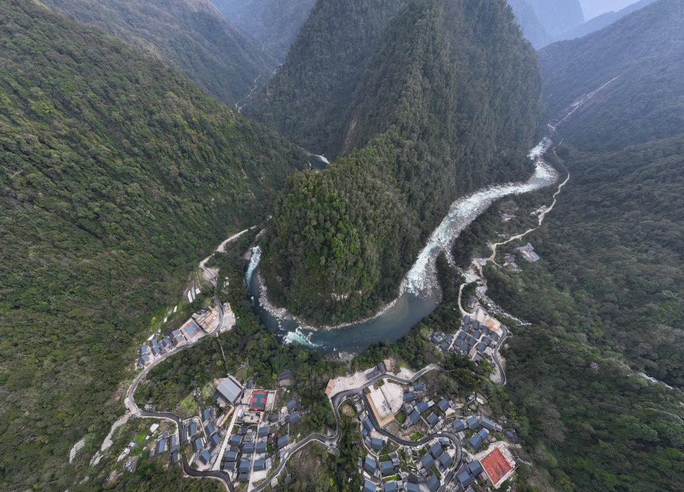 2023年3月10日，獨龍江航拍。