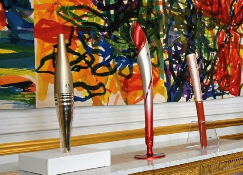 中法元首互贈的奧運火炬。