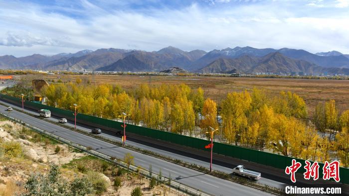 從拉薩北面看拉魯濕地和布達(dá)拉宮?！〗w波 攝