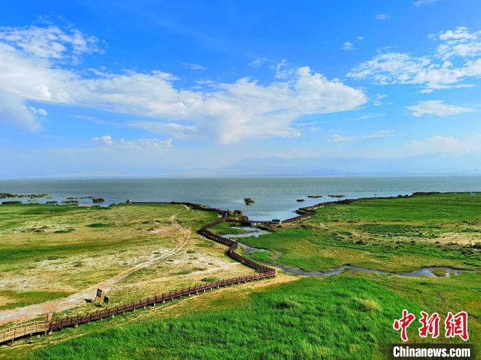 圖為航拍都蘭湖國家濕地公園?！∑钤鲚?攝