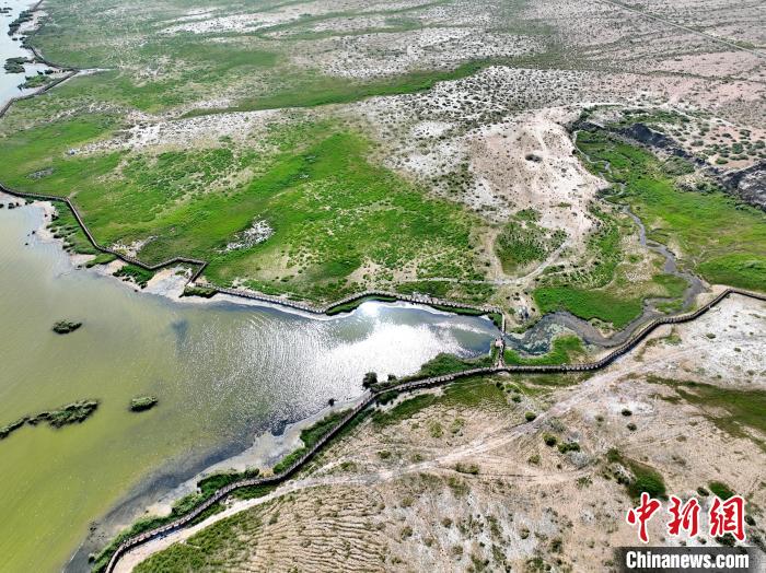 圖為航拍都蘭湖國家濕地公園?！∑钤鲚?攝