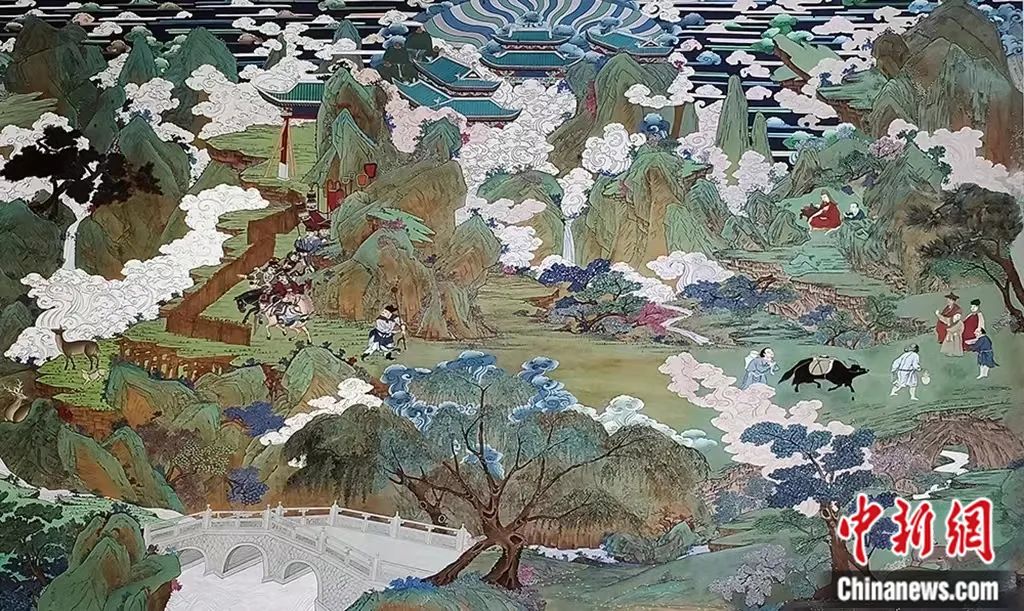 臨摹、補(bǔ)繪的青海瞿曇寺壁畫。受訪者 供圖