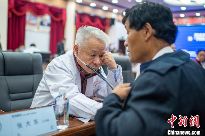 圖為專家團(tuán)隊(duì)在日喀則市開展義診活動?！〉┰雠?攝