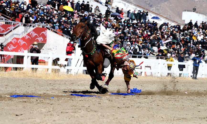 藏歷新年，精彩的馬術表演。潘多攝