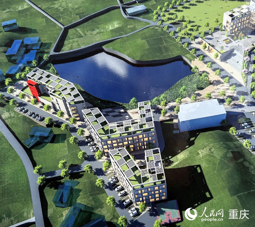 中國農(nóng)業(yè)科學院蔬菜花卉研究所西南研發(fā)中心效果圖。人民網(wǎng)記者 劉政寧攝